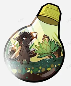灯泡里的世界高清素材 创意插画 动物 卡通 手绘 树叶 植物 灯泡 狗 元素 免抠png 设计图片 免费下载 页面网页 平面电商 创意素材