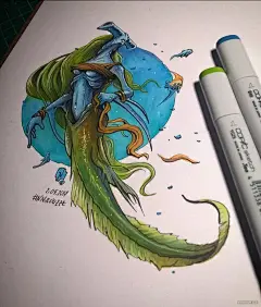一组超炫酷纸上3D骷髅和机甲插画
