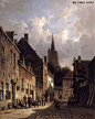 A Dutch Street Scene    #油画# #风景油画# #人物油画# #油画图片#