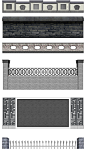 新中式铁艺门新中式围墙新中式景观柱模型