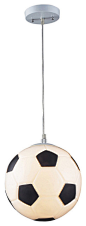 1-Light Soccer Ball Pendant in Silver contemporary-kids-ceiling-lighting