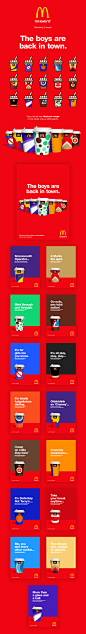 McDonald's: The Boys Are Back in Town : Branding ConceptThe Boys Are Back in TownThought it would be cool to develop some of my very own McDonald's hot drink designs but in a more abstract and simplistic style. Developing flavors I would love to eat.Enjoy
