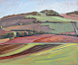 Yves Calméjane - "Puy d'Aoust", Impressionist Hilly Landscape Oil Painting, Painting For Sale at 1stdibs
