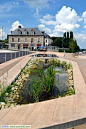 法国La Mailleraye sur Seine村庄滨水广场景观设计-园林吧