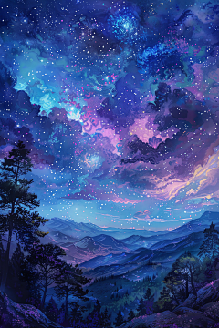 AI~御龙(UI设计师)采集到星空背景