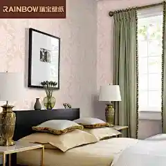 瑞宝壁纸 无纺纸基珠光立体墙纸 欧式古典大马士革卧室背景墙客厅-tmall.com天猫