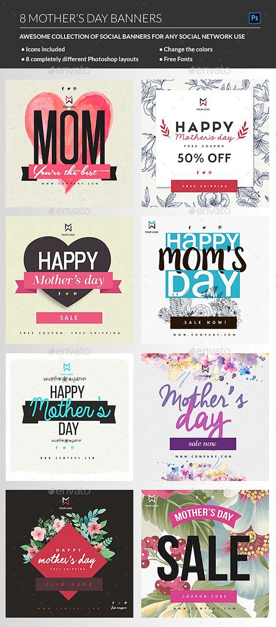 Mothers Day Banner T...