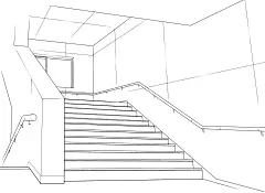 #オリジナル 漫画背景フリー素材　学校　階段 - oyukihan的插画