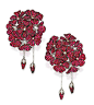 PAIR OF 18 KARAT TWO-COLOR GOLD, SPINEL AND DIAMOND EARCLIPS, MICHELE DELLA VALLE

Estimate: 6,000 – 8,000 USD

Designed as a cluster of geranium flowers suspending fringes of flower buds, set with numerous round spinels and accented by round diamonds wei