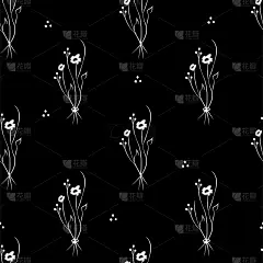 矢量插图。花卉无缝模式。一束野花。手绘的花田。简单的花。