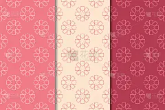 樱桃红几何图案。无缝模式集