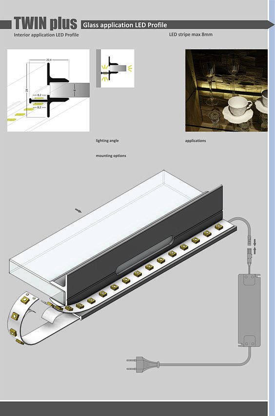 LED灯带照明结构演示图，附实际效果图。...