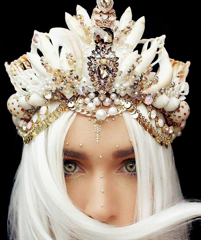 贝壳宝石水晶装饰头冠、王冠