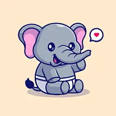 可爱的卡通大象表情包