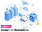Isometric Illustrations Vol. 1 - Illustrations : A small pack of trendy isometric illustrations with technology thematic. The pack contains 8 creative scenes with two different styles(outlined and solid) for each of them.  Some of these may look overdone 