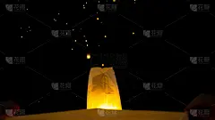 清迈元宵节是泰国庆祝的时刻。两个近距离的灯笼漂浮起来，与其他灯笼一起照亮天空，以一个美丽和独特的排列