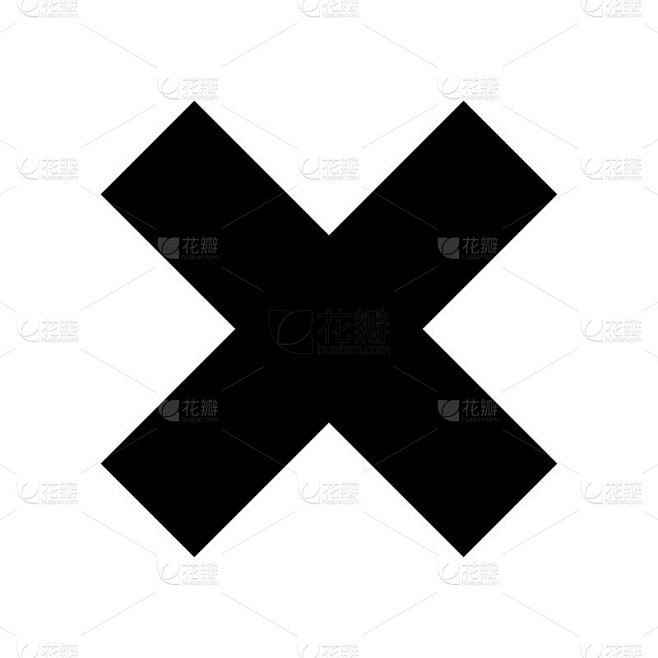 错误的信号。X图标。泡沫的风格。x符号错误。黑色的图标