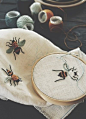 embroidered bees