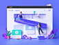 Blueprint - landing page onboarding wordpress characters branding web design octane render dashboard ux blueprint google character landing page octane c4d 3d illustration design