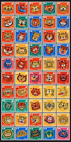 2022-农历壬寅年-百虎图-插画-UICN用户体验设计平台