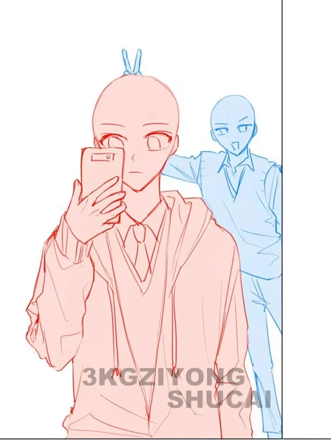 素材分享‖超甜互动双人模板 - 小红书
