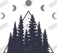 树木图标 【酷图网】树林,森林,雪山,冰川,日出,太阳,热气球,灯泡,灯塔,ins风,北欧风,欧风,鹿头,鲸鱼,小插画,插画,手绘,