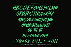 Bigteeth恐怖粗犷毛笔书法草书万圣节海报标题logo手写英文字体包下载_颜格视觉