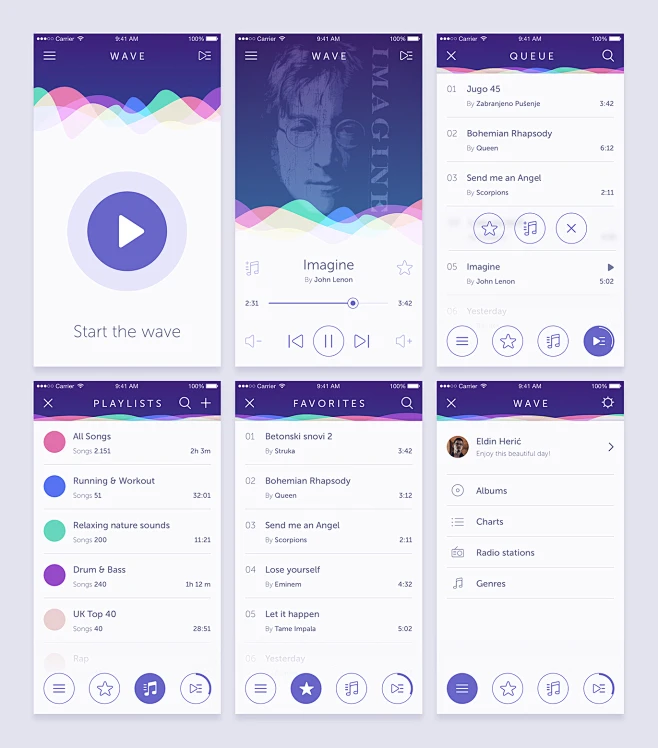 Waveapp screens-花瓣网