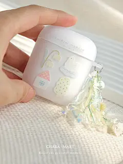 Peaceful moment丨airpods保护套原创插画半透明耳机壳清新可爱软壳苹果3代2代pro2-淘宝网