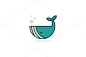 Blue Whale Logo Template by Rekisaurus on @creativemarket