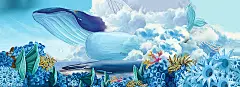 蓝色,海底世界,梦幻,海澡,鱼类,海报banner,浪漫图库,png图片,网,图片素材,背景素材,4021258@飞天胖虎