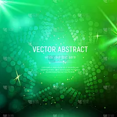 Abstract green mesh star background with circles, 