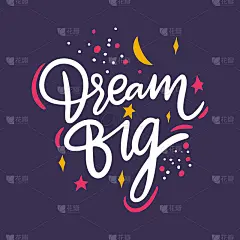Dream Big phrase. Hand drawn vector lettering. Iso
