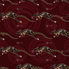 袋鼠,澳大利亚,艺术,四方连续纹样,土著人,华丽的,传统,纺织品,野生动物,绘制