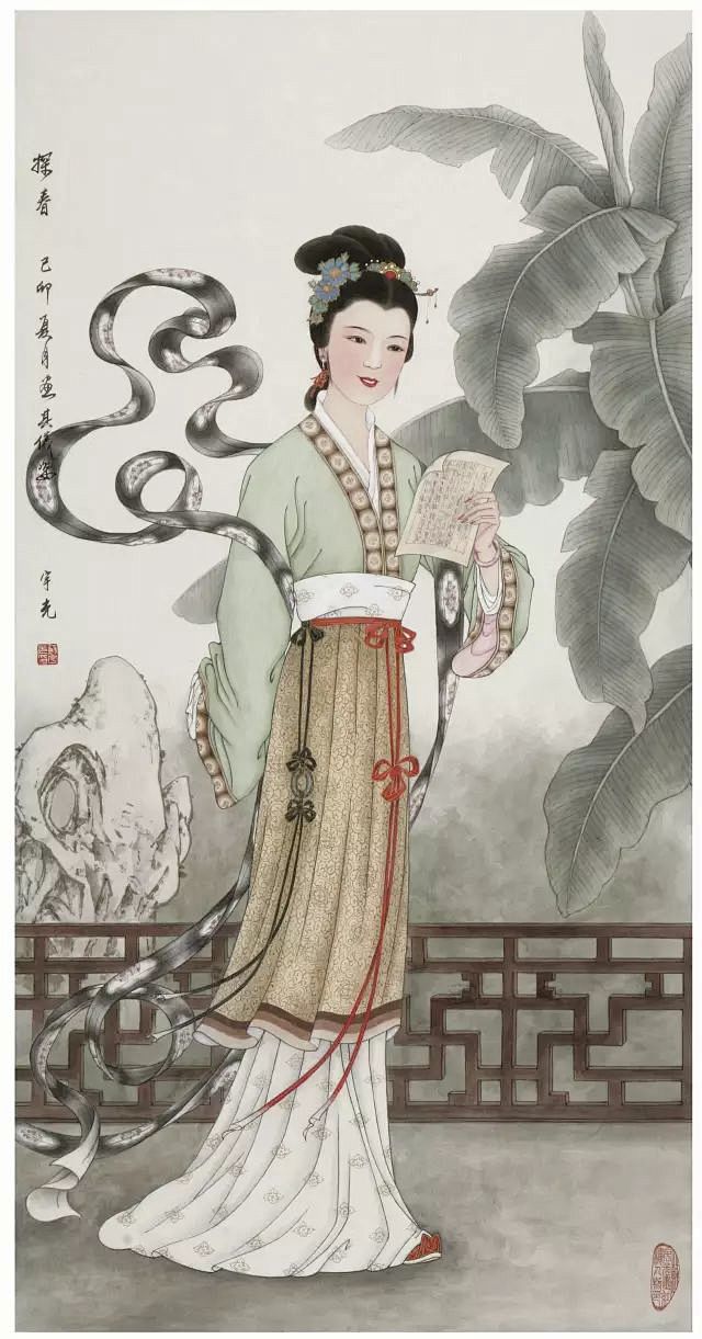 诗情画意手绘红楼梦人物图美呆了林黛玉林黛玉两弯似蹙非蹙笼烟眉一双