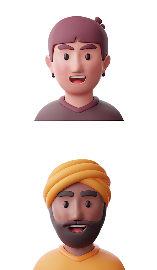 3d卡通人物头像Figma动画Blend...