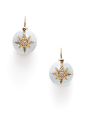 Mizuki Diamond Starburst & Aquamarine Orb Drop Earrings