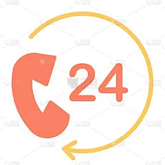 24小时服务支持像素完美矢量图标48x48。简单的最小的象形图