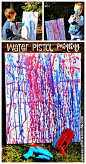 Water pistol painting is a fun outdoor painting technique for kids. This art activity is perfect for the Summer and suitable for preschoolers upwards. Kids art inspired by the famous artist Jackson Polluck.: 