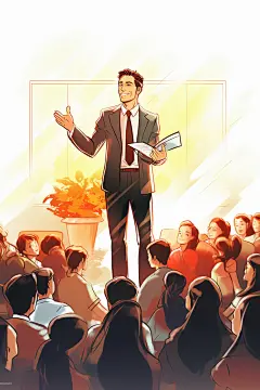 老师上课校园形象扁平风插画