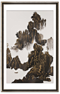 现代新中式装饰画客厅沙发背景墙画玄关 抽象山水挂画设计师软装-淘宝网
