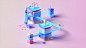 3D ILLUSTRATION  2D Digital Art  cinema 4d art abstract color