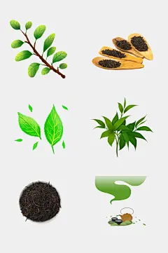 大气极简春茶茶叶新茶绿茶免抠元素
