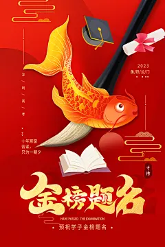 金榜题名展板设计海报模板