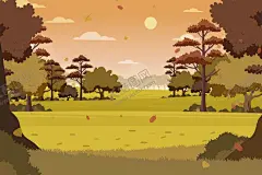 矢量秋天背景 【酷图网】矢量秋天背景,秋天风景壁纸,秋天壁纸,大自然,清新,植物,景色,自然季节,四季,插图,手绘,风景地形,