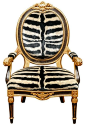 Vintage zebra hide chair