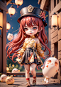 00105-1324234-full body,chibi,((best quality)),red hair,((girl)),((sfw)),small nose,small mouth,hu tao(genshin impact),boo tao,bling eyes,red