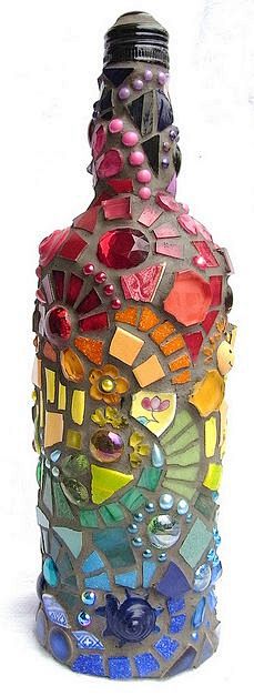 Mosaic wine bottle, ...