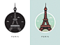 Illustration of Famous European Landmarks