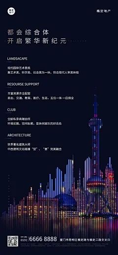 房地产内容营销科技竖版海报